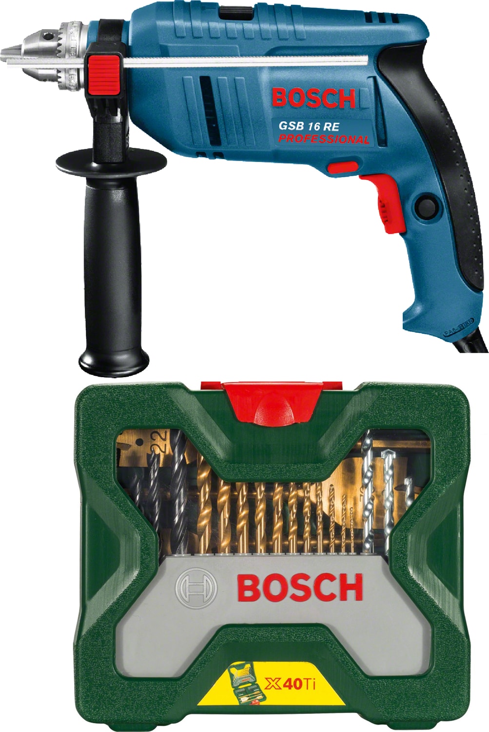 Gsb 16 Re Professional 750W Darbeli Matkap + 40 Parça Matkap Ucu Seti Vidalama Ucu Seti