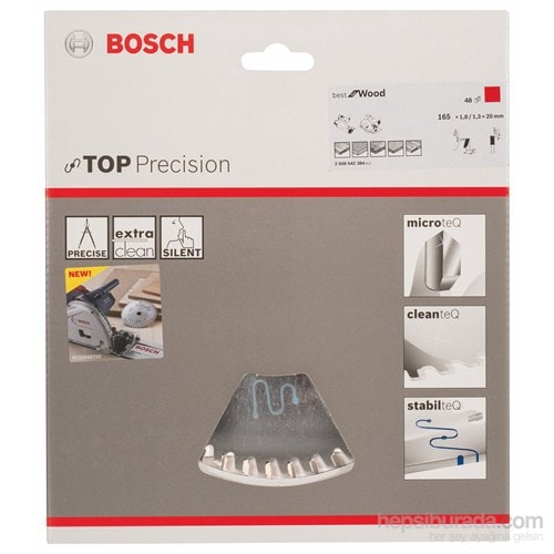 BOSCH - Best Serisi Hassas Kesim Ahşap İçin Daire Testere Bıçağı - 165 X 20 X 1,8 Mm, 48 Diş