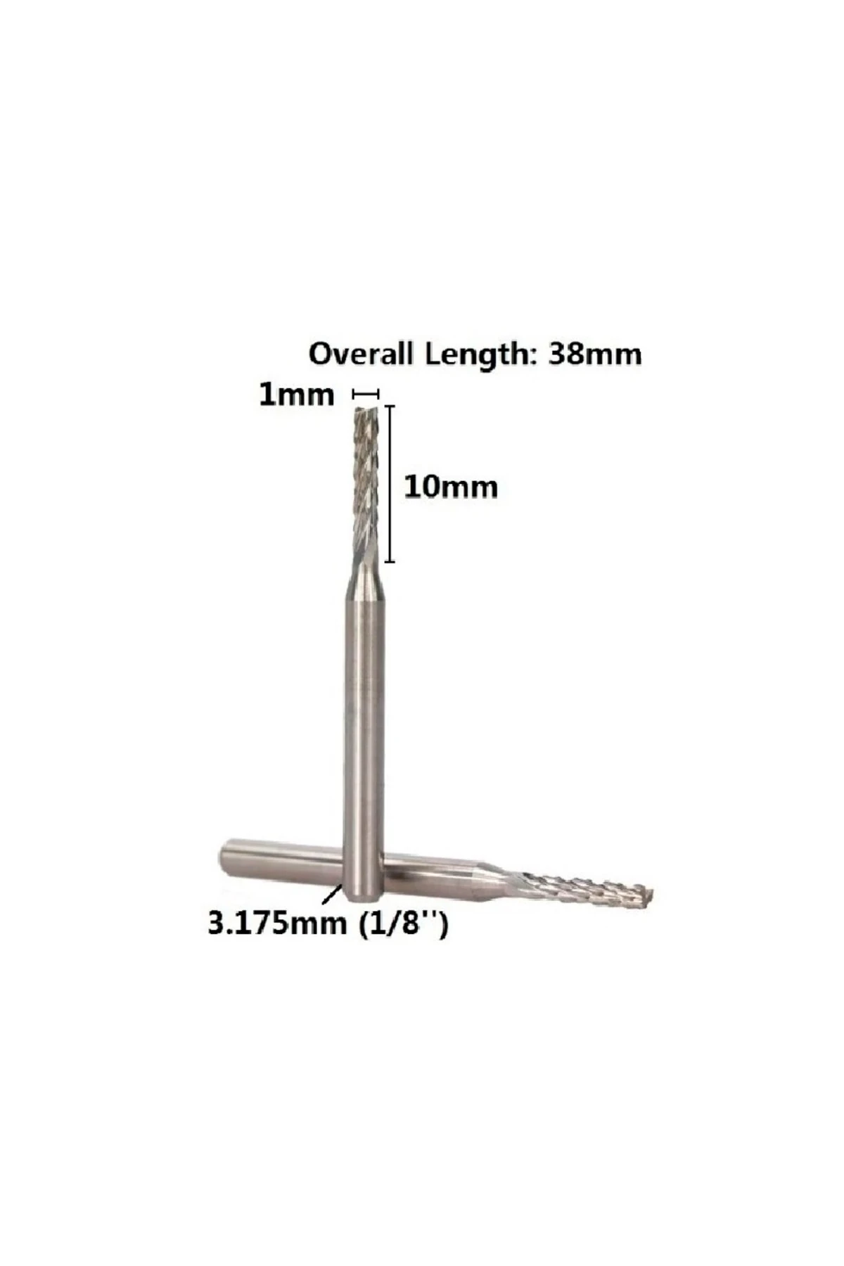 Karbür Tungsten Uç 1mm Alüminyum Demir Işleme Freze Cnc Kesici Ucu