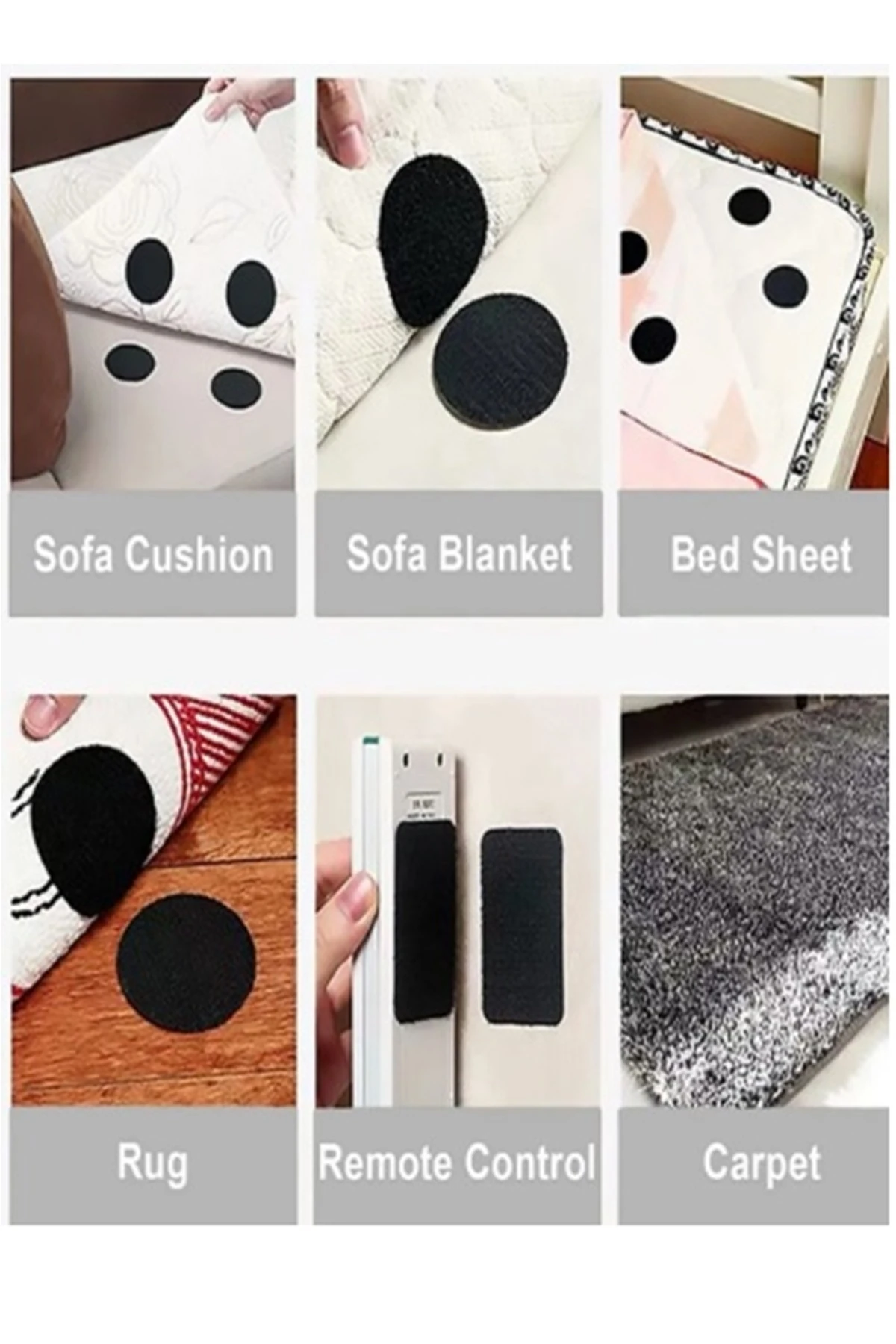 20 Adet Halı Kilim Koltuk Örtüsü Kaydırmaz Sabitleyici Cırt Yıkanabilir Kendinden Yapışkanlı Ped