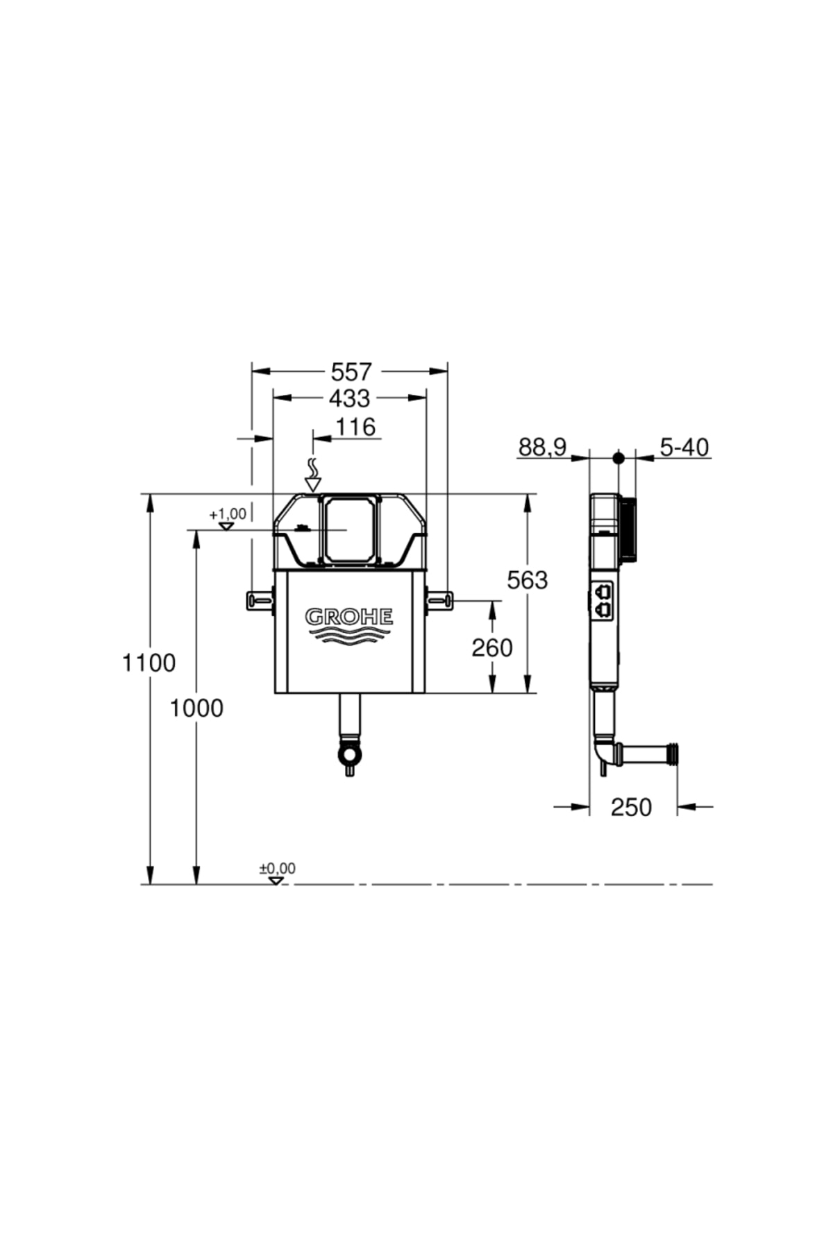 Solo Ince Gömme Rezervuar 88.9mm - 39682000