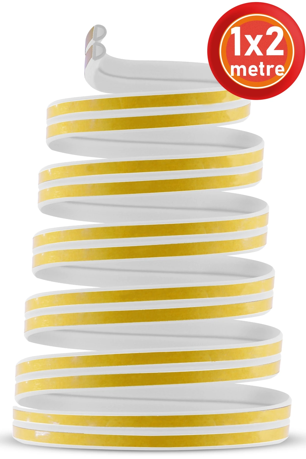 Kapı Pencere Bandı 1x2=2 Mt Su Geçirmez Izolasyon Fitili Ses Soğuk Isı Yalıtım Bandı (BEYAZ)