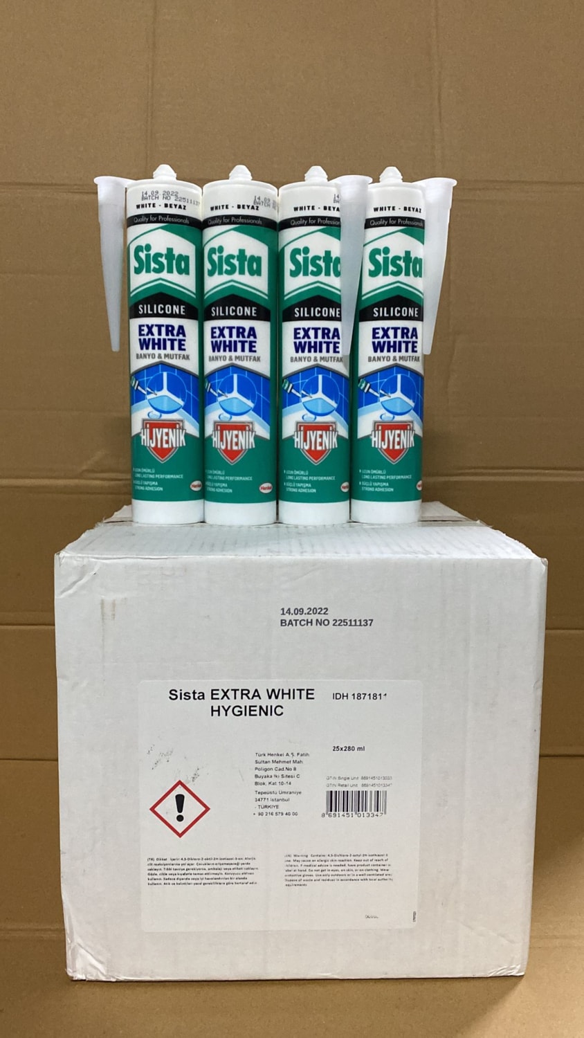 Sista Extra White Banyo & Mutfak Silikonu Beyaz 280 ml 25'li Koli