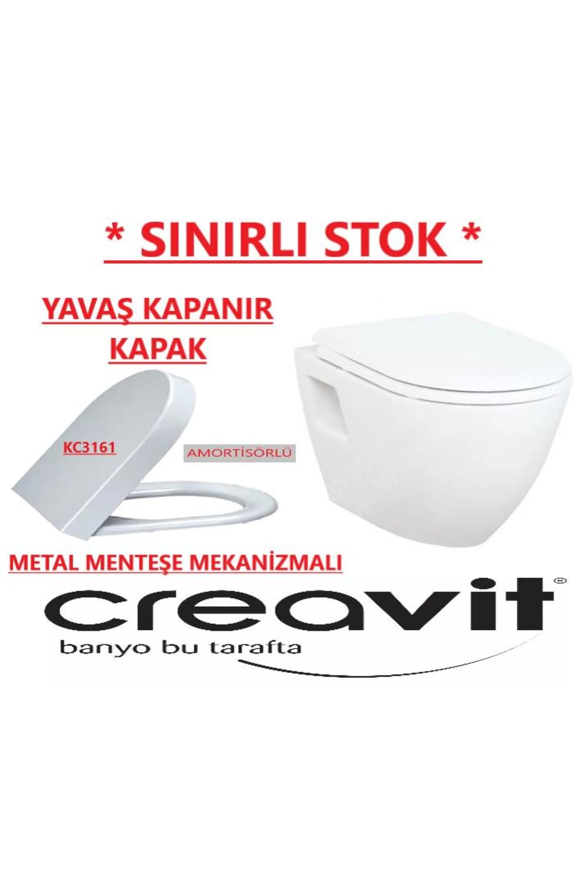 TP325 + KC3161 TERRA ASMA KLOZET METAL MENTEŞE YAVAŞ KAPANIR