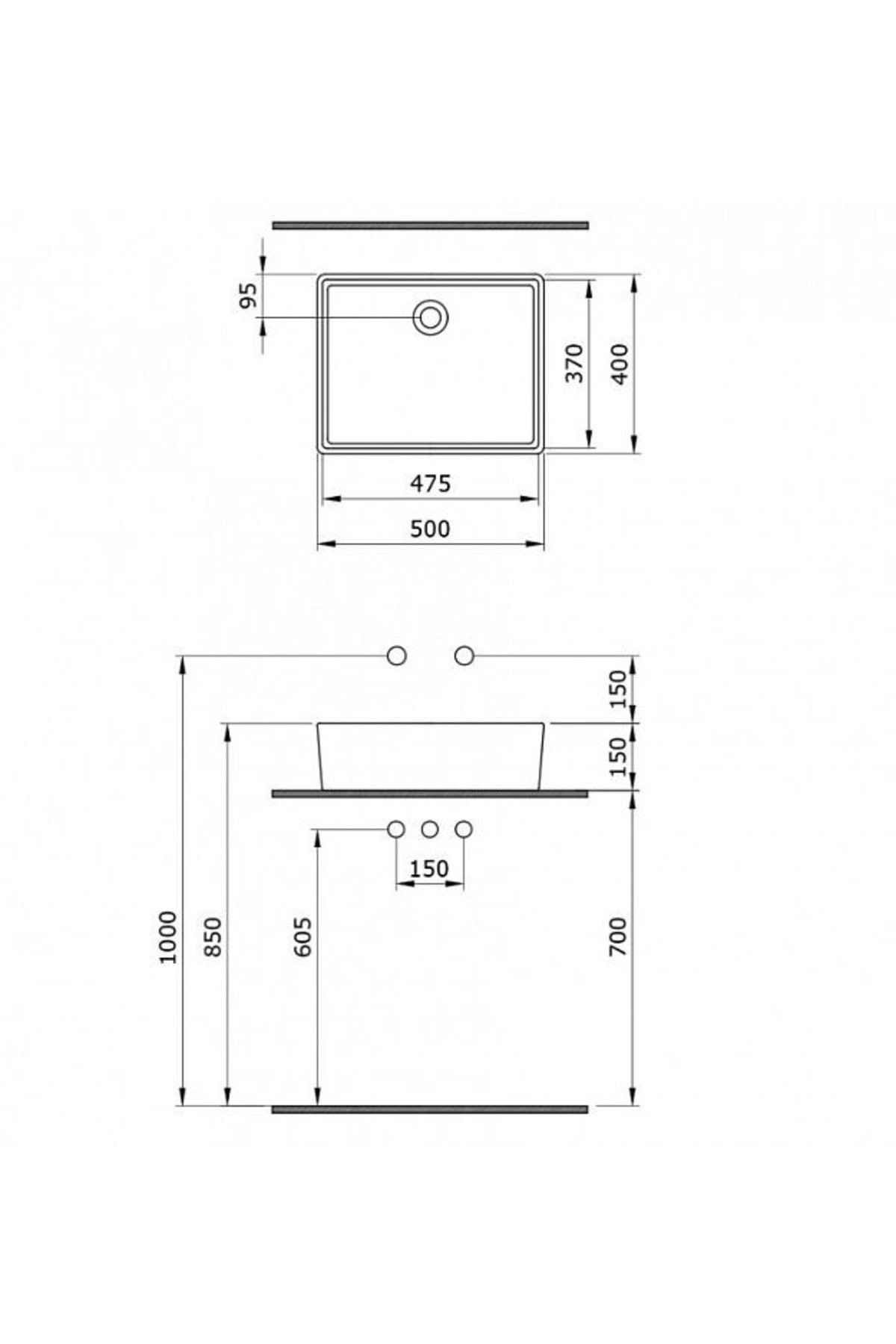 Milano Çanak Lavabo 50 Cm Mat Buz Mavisi