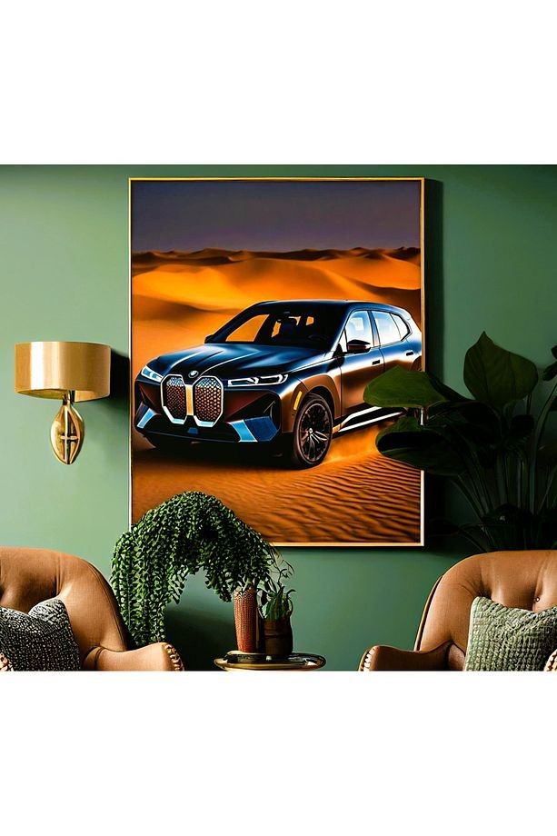 Özel Tasarım 4m Tamperli Uv Baskı Kırılımaz Cam,duvar Tablo Full Hd Bmw,araba