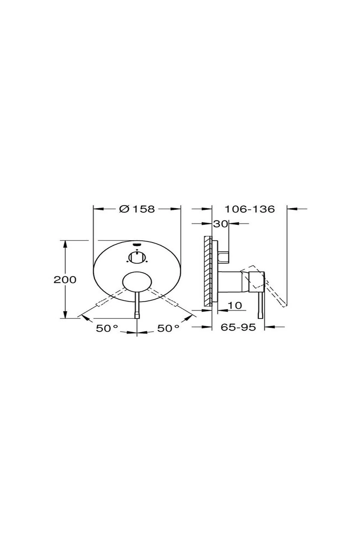 24169a01 Essence Tek Kumandalı 3 Yönlü Banyo Bataryası Gümüş