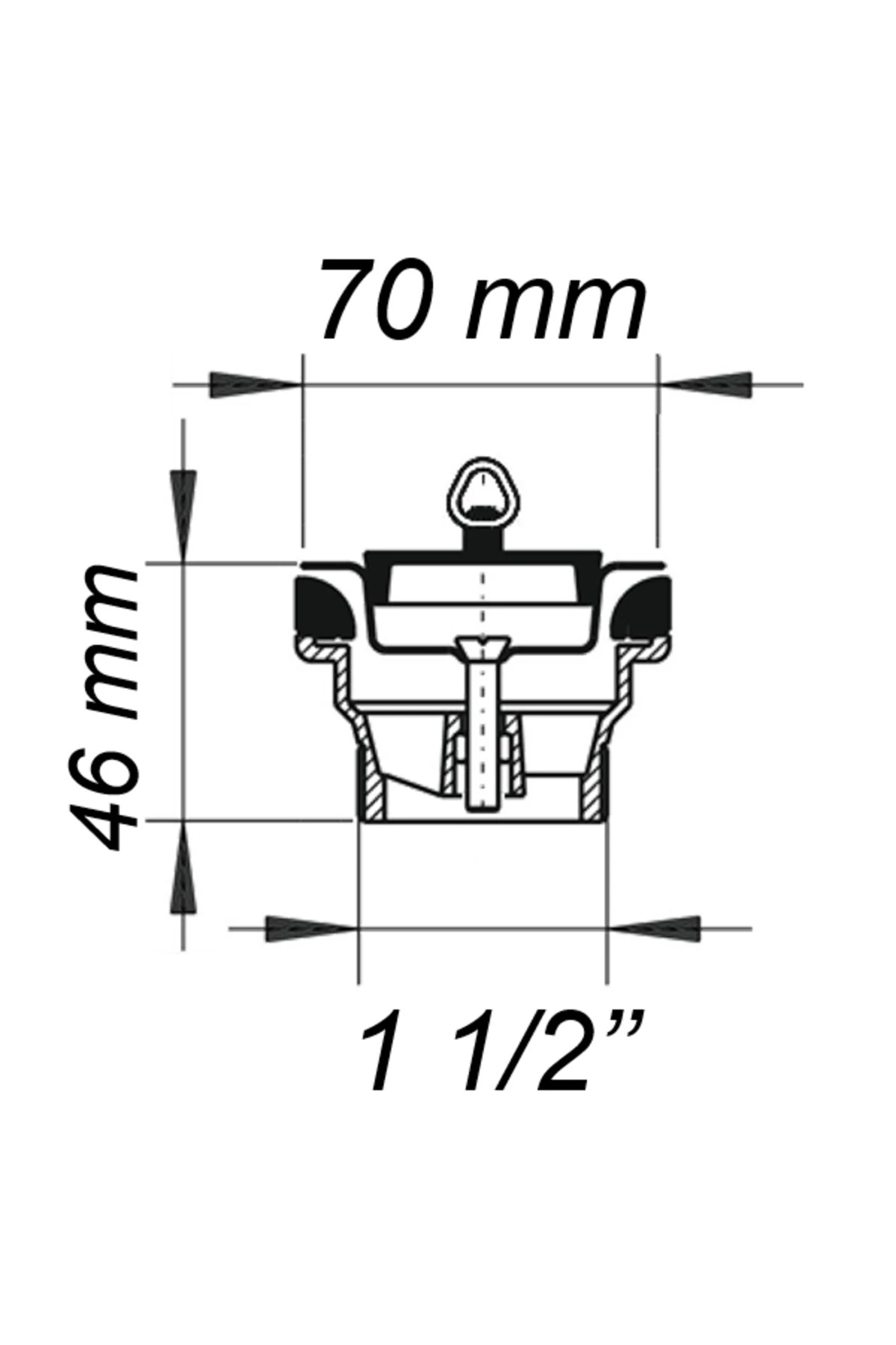 Lavabo gider süzgeci tapalı, paslanmaz çelik delikli süzgeç 1 1/2'' gider bağlantılı sifonlara uygun