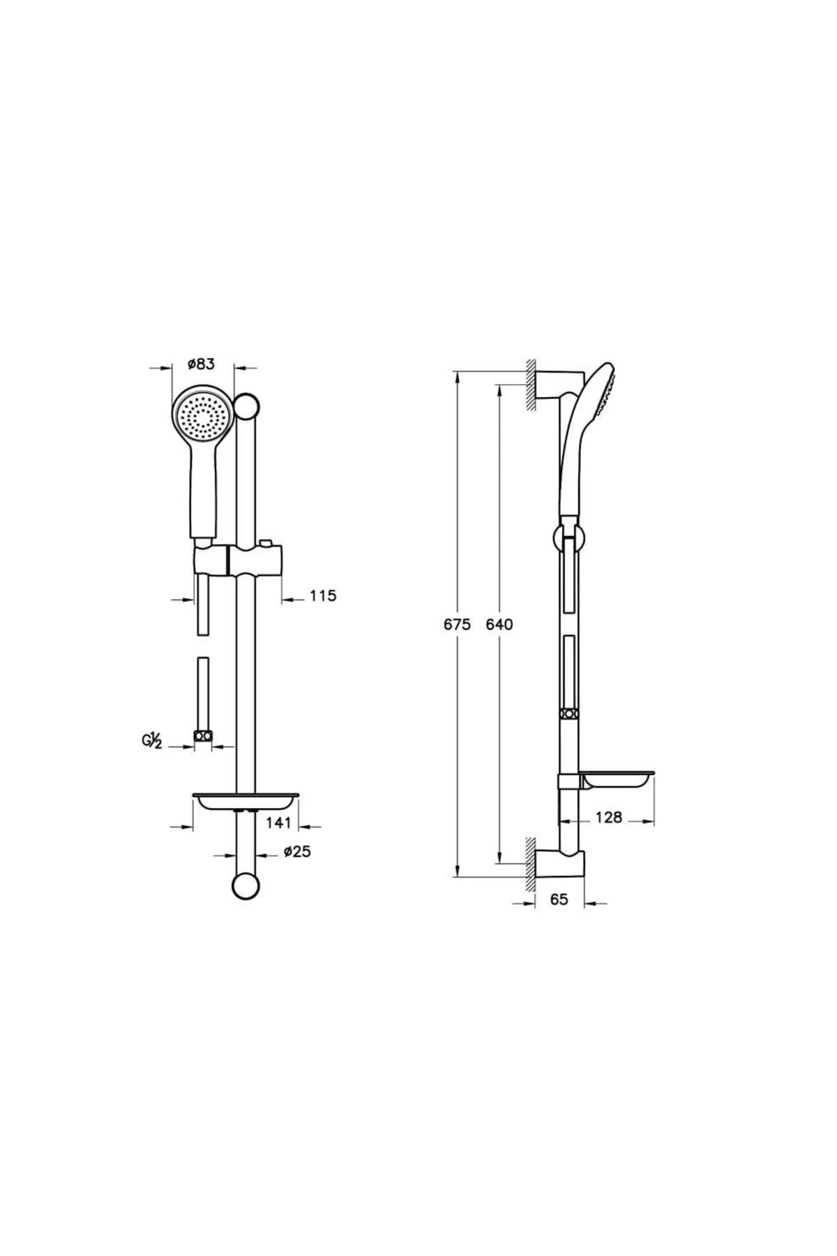 Slim 3f Sürgülü El Duşu Takımı Set A45678STA