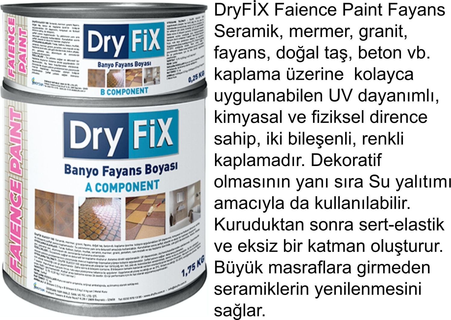 Fayans Boyası  Faince Paint 2kg Parlak Lokum