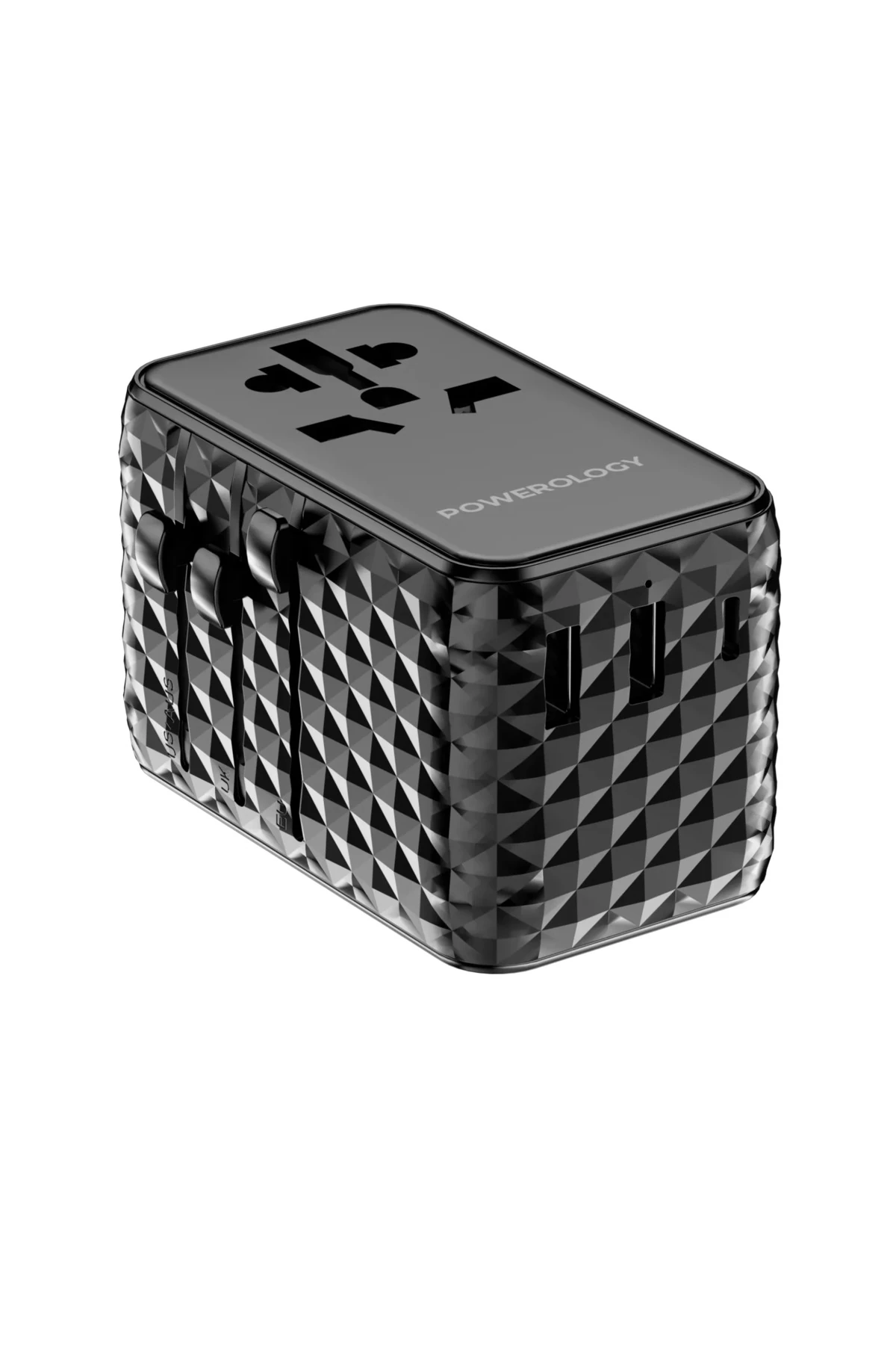 GaN Evrensel Seyahat Şarj Aleti Geri Çekilebilir Type-C Kablolu 2500W