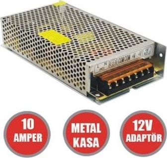 Adaptör Metal Kasa Adaptörü 12V 10A Swıtch Mode Dc Adaptör Metal Kasa Adaptör Hbf -1110