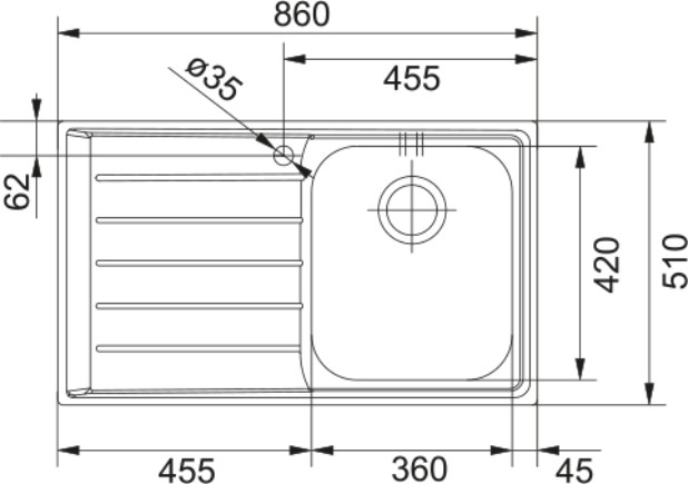 Inox Mikro Keten Dokulu Neptun Net 611 Tek Gözlü Sol Damlalıklı Eviye (101.0656.166)