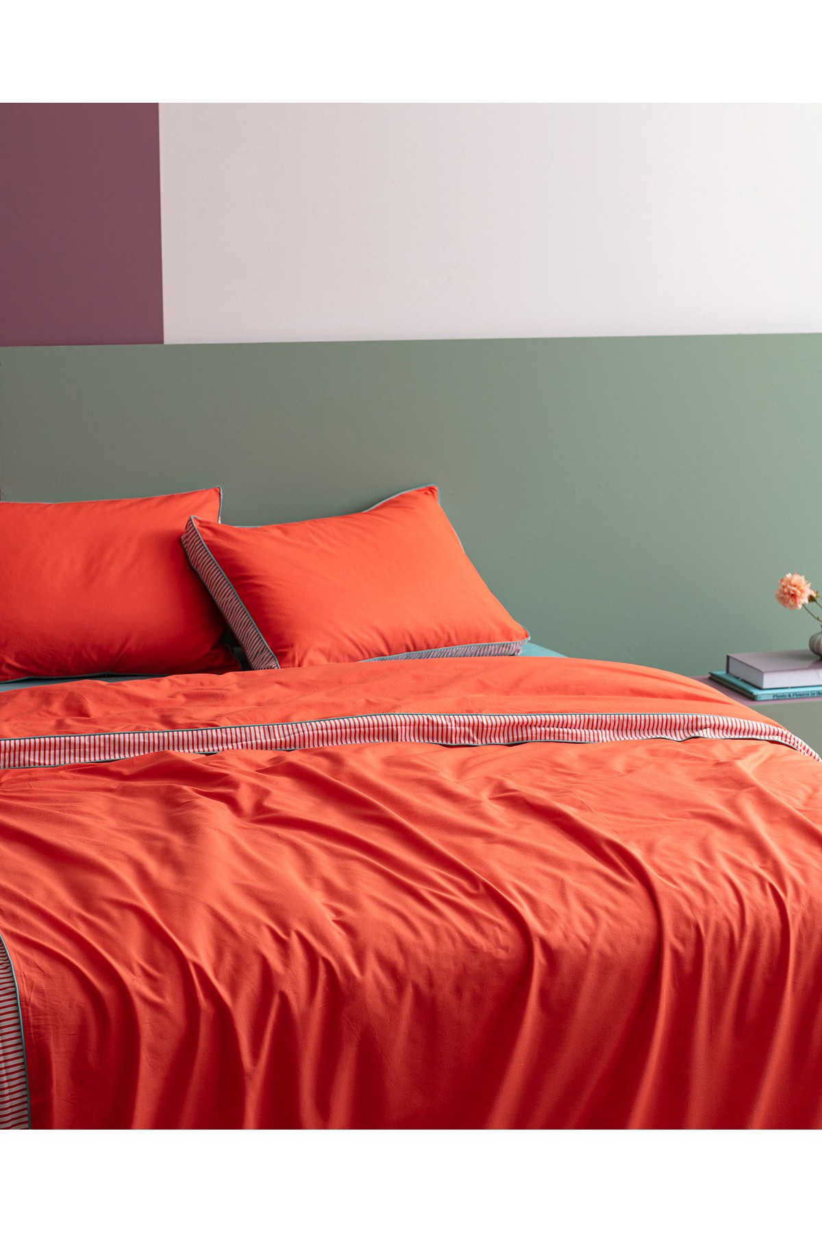 Allure King Size %100 Pamuk Nevresim Takımı - Turuncu
