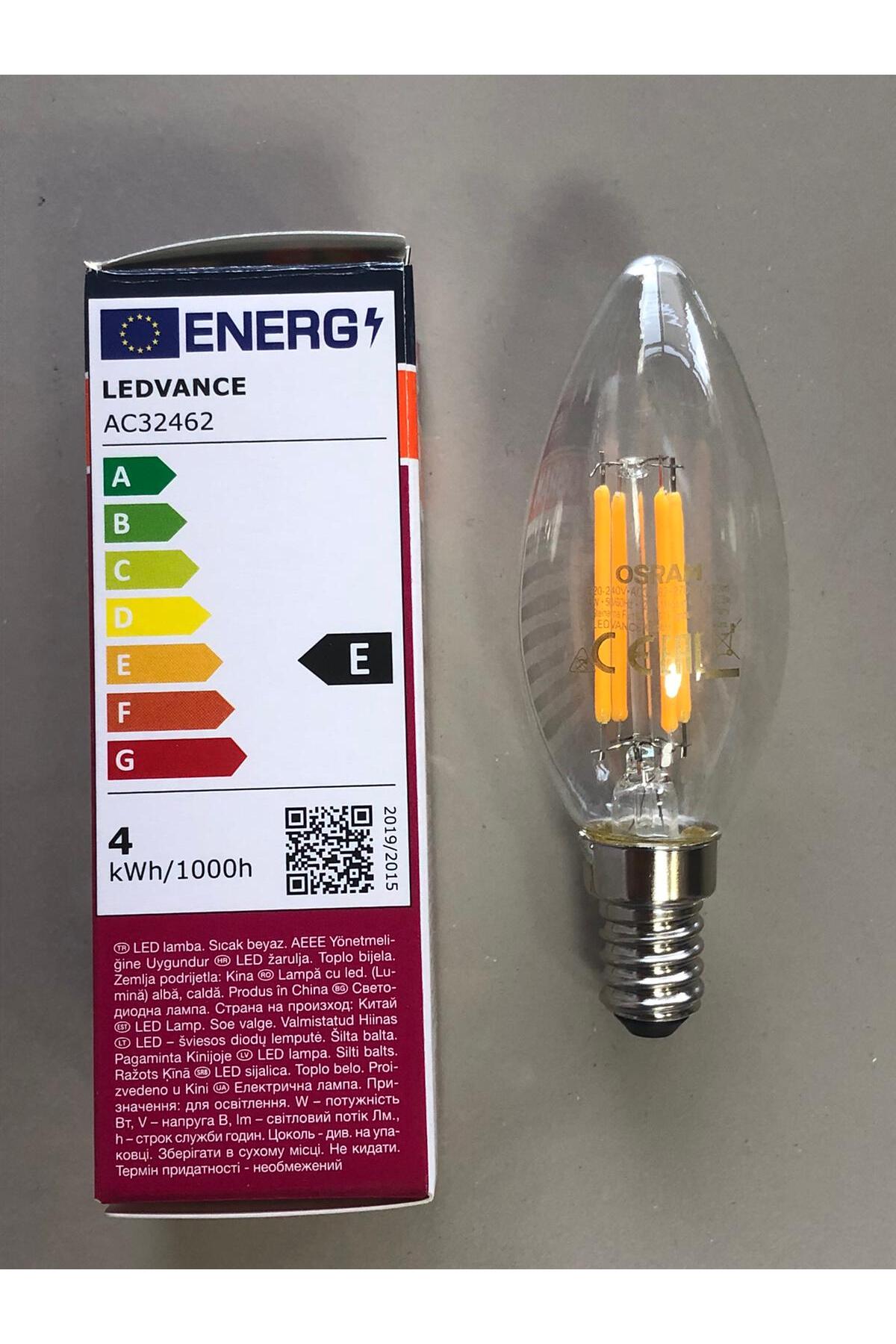 RUSTİK LED LAMBA E14 4W=40W 470 LÜMEN 2700K SARI