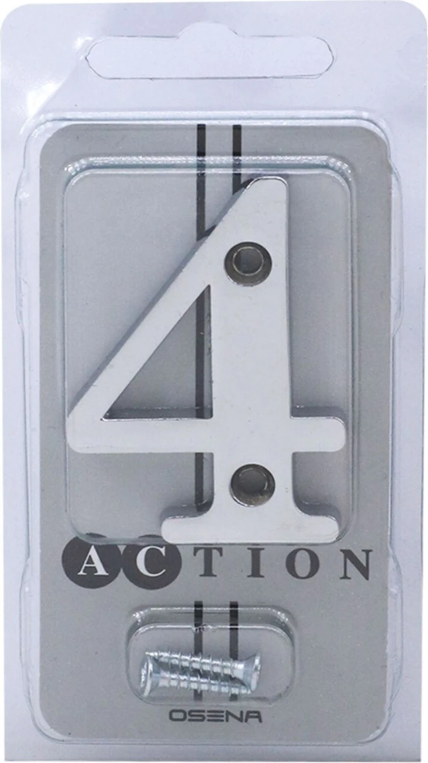 Parlak Krom Çelik Kapı Numarası, 5 Cm, Şık ve Dayanıklı Tasarım