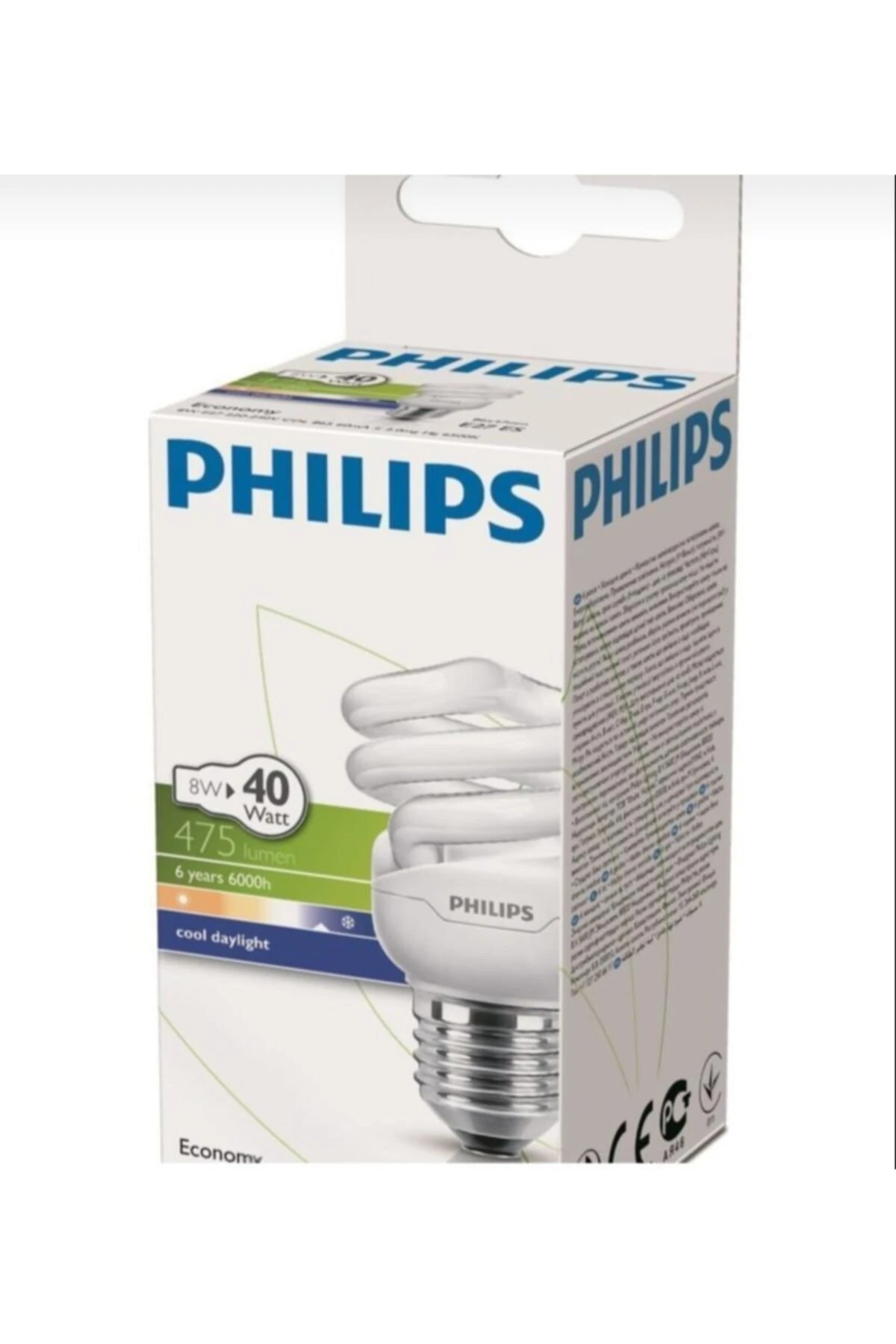 Phılıps 8w Economy Twister E 27 Normal Duy Tasarruflu Ampul Beyaz