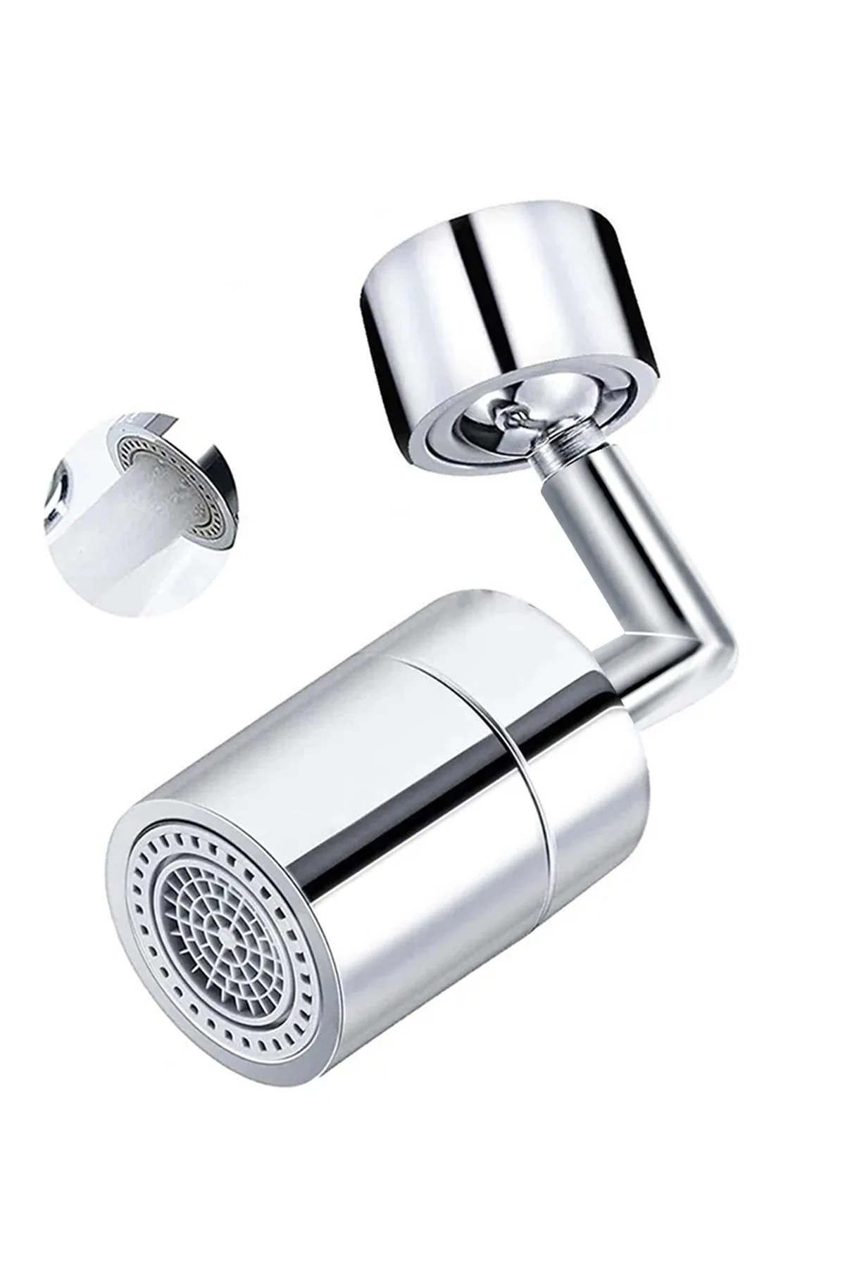 Yeni Nesil Robotik 720 Derece Oynar Başlıklı Musluk Başlığı Aparatı Ağız Yıkama Yüz Yıkama Başlığı