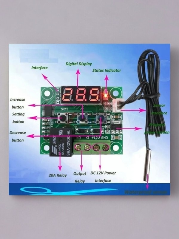 Eco Fast W1209 Dijital Termostad , Kuluçka Termostatı , Kırmız Ekran Akvaryum Termostatı