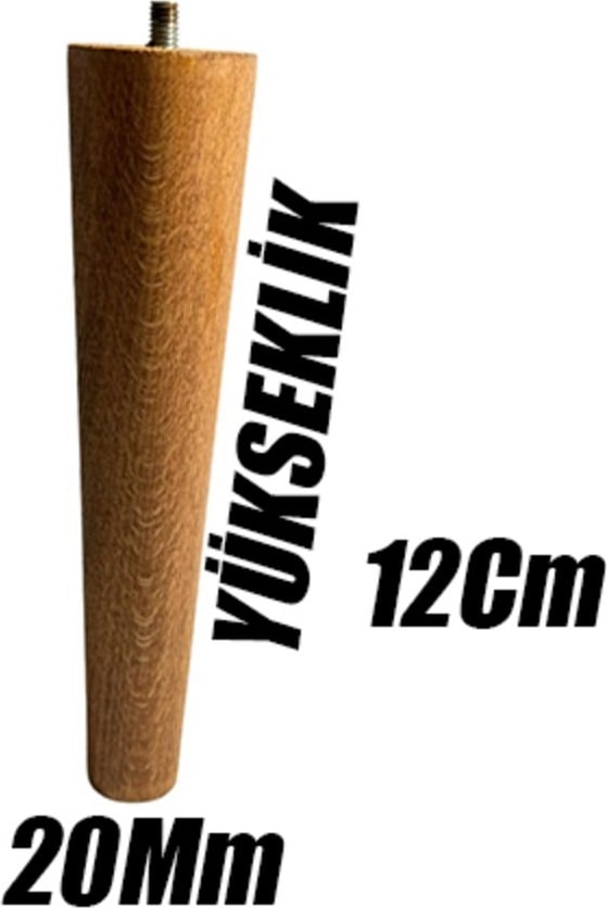 Ahşap Dolap Mobilya Koltuk Kanepe Ayağı Ayakları M8 12 cm Açık Meşe Bağlantı Aparatlı