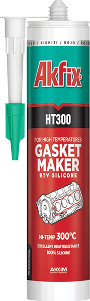 HT300 Yüksek Isı Silikonu Sıvı Conta Kırmızı 310 ml