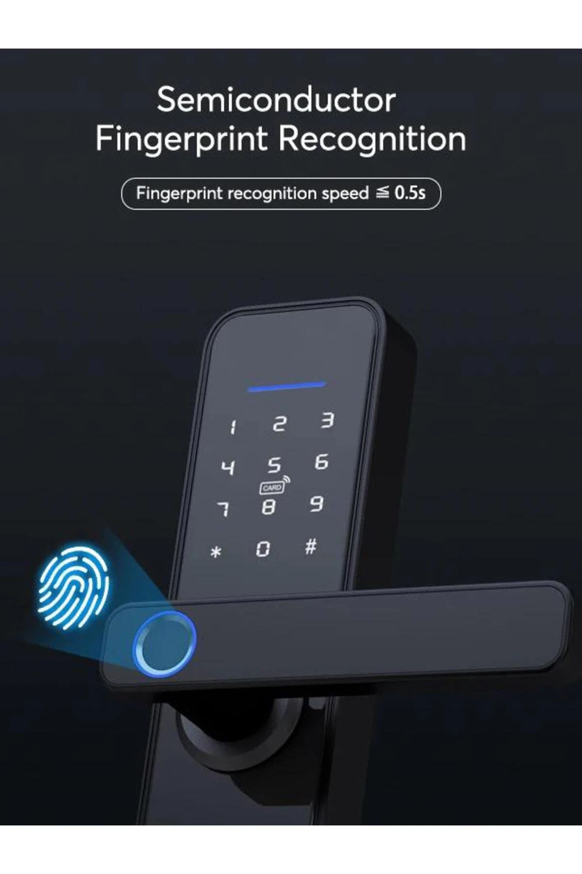 Parmak Izi, Anahtarlı, Kartlı Ve Uzaktan Kontrollü Akıllı Kapı Kilidi - App Ile Kontrol Tek Dilli