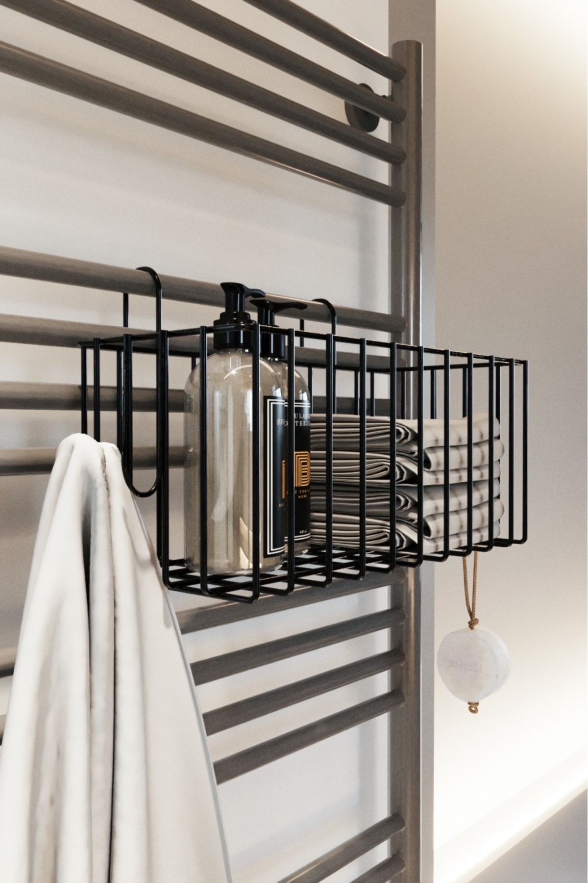 Kancalı  Banyo Havlupan Askısı  Fönlük Havluluk  Banyo Aksesuarı Düzenleyici Banyo Rafı