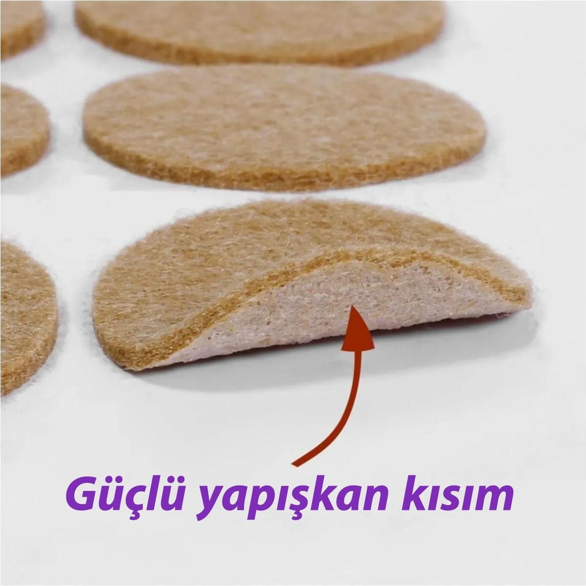 Yapışkanlı Yuvarlak Keçe Masa Sandalye Parke Zemin Ayak Koruyucu Kaydırmaz 20 mm Keçesi (50'li Paket)