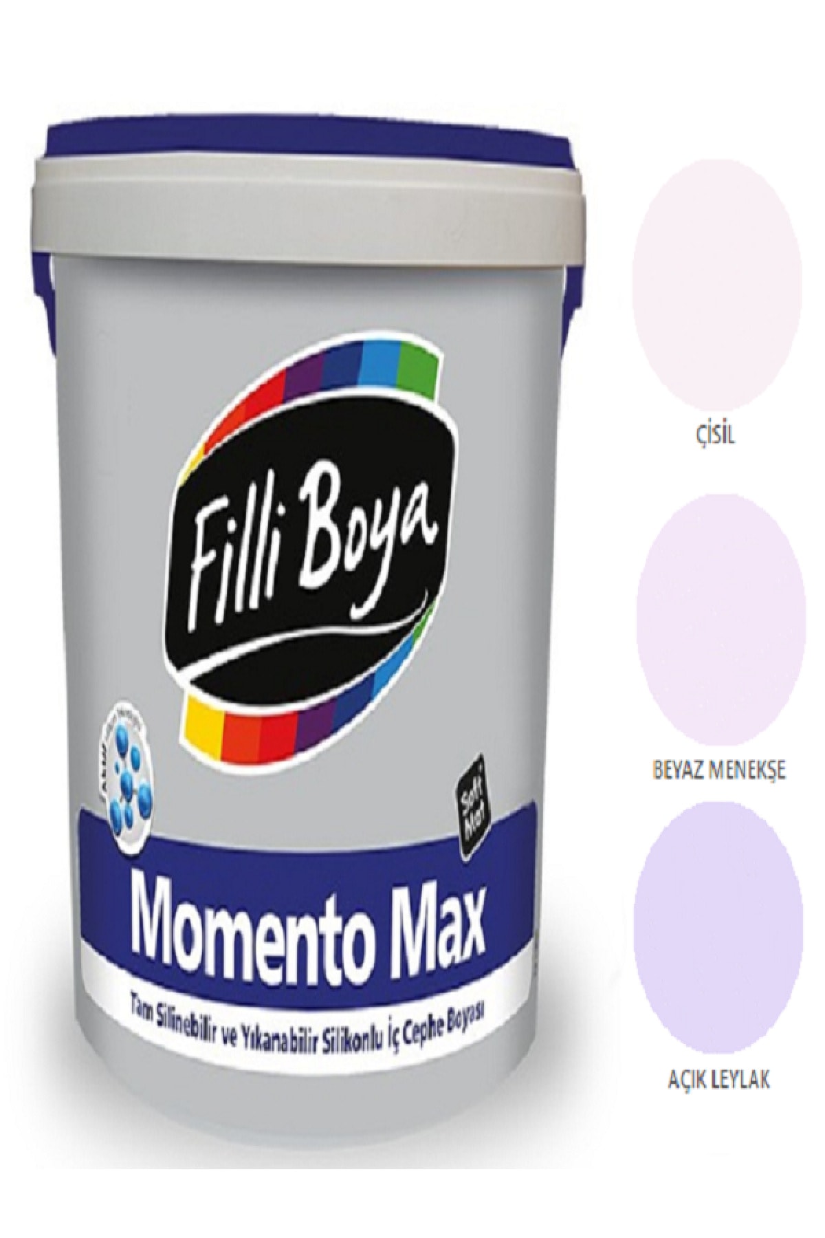 Momento Max Tam Silinebilir Yıkanabilir Silikonlu Mat Boya 15lt (açık Leylak)