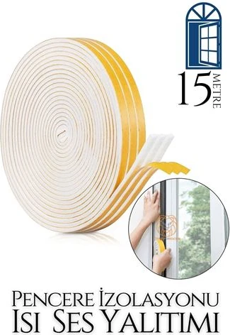 Hsnet Pencere Ses Isı Yalıtım Sünger Bant 15 Metre