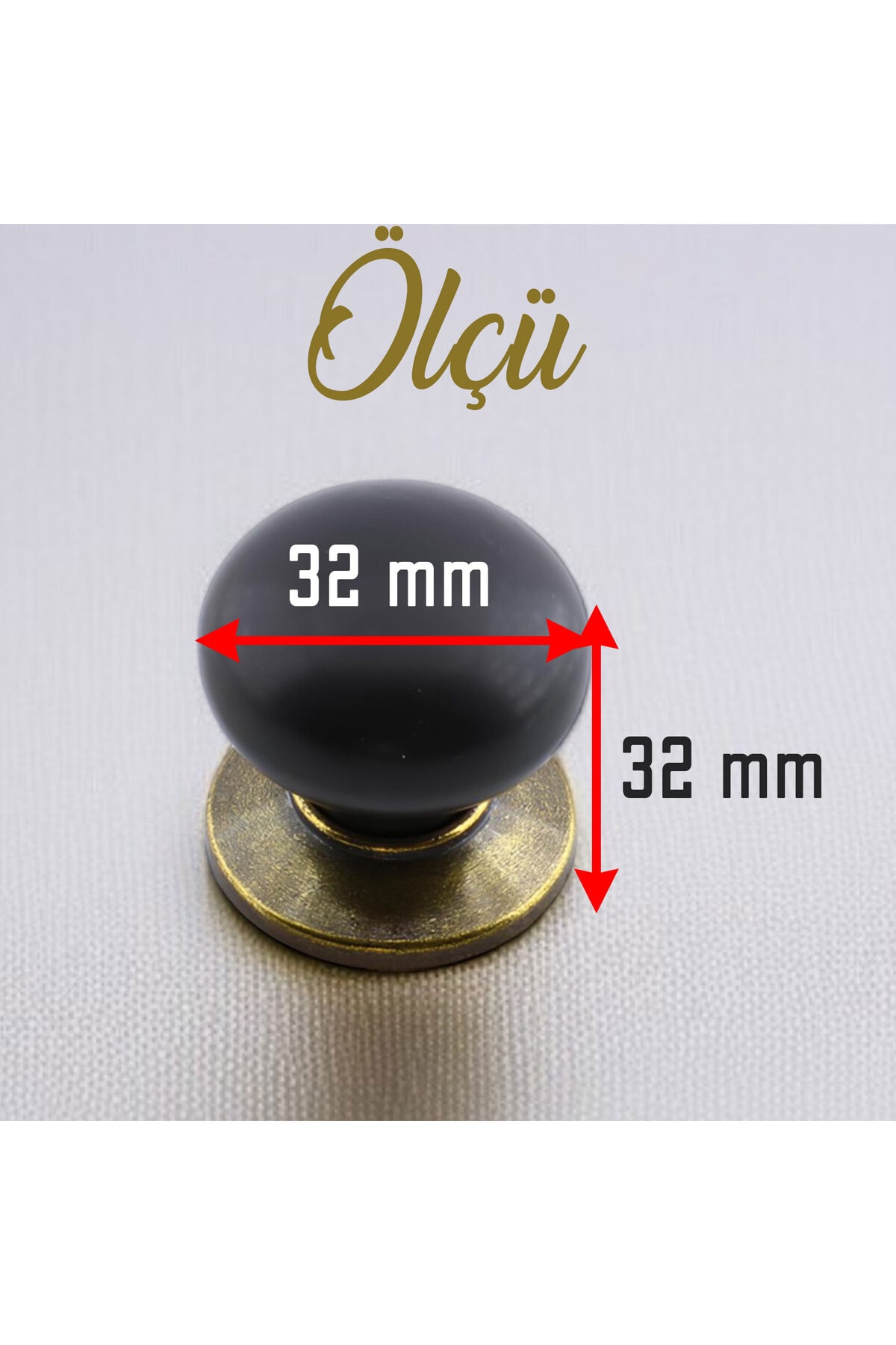 BADEM10 (10 ADET) Polimer Düğme Siyah Antik Sarı Mobilya Mutfak Dolabı Çekmece Dolap Kulpu Kulbu Kulpları