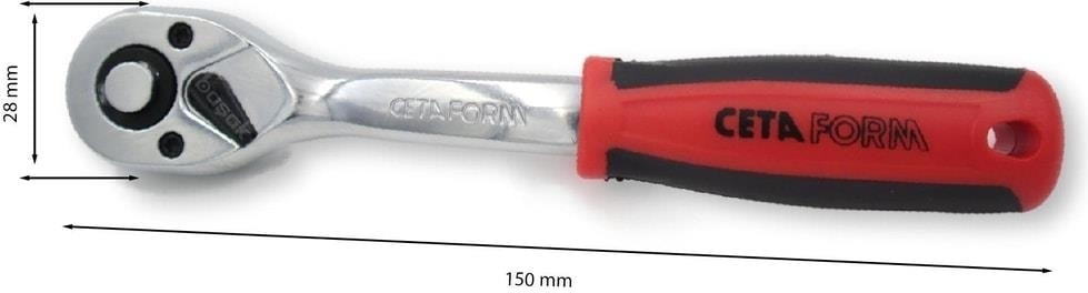 C01-14N 1/4'' Düğmeli Cırcır Kolu (Açılı Gövde)