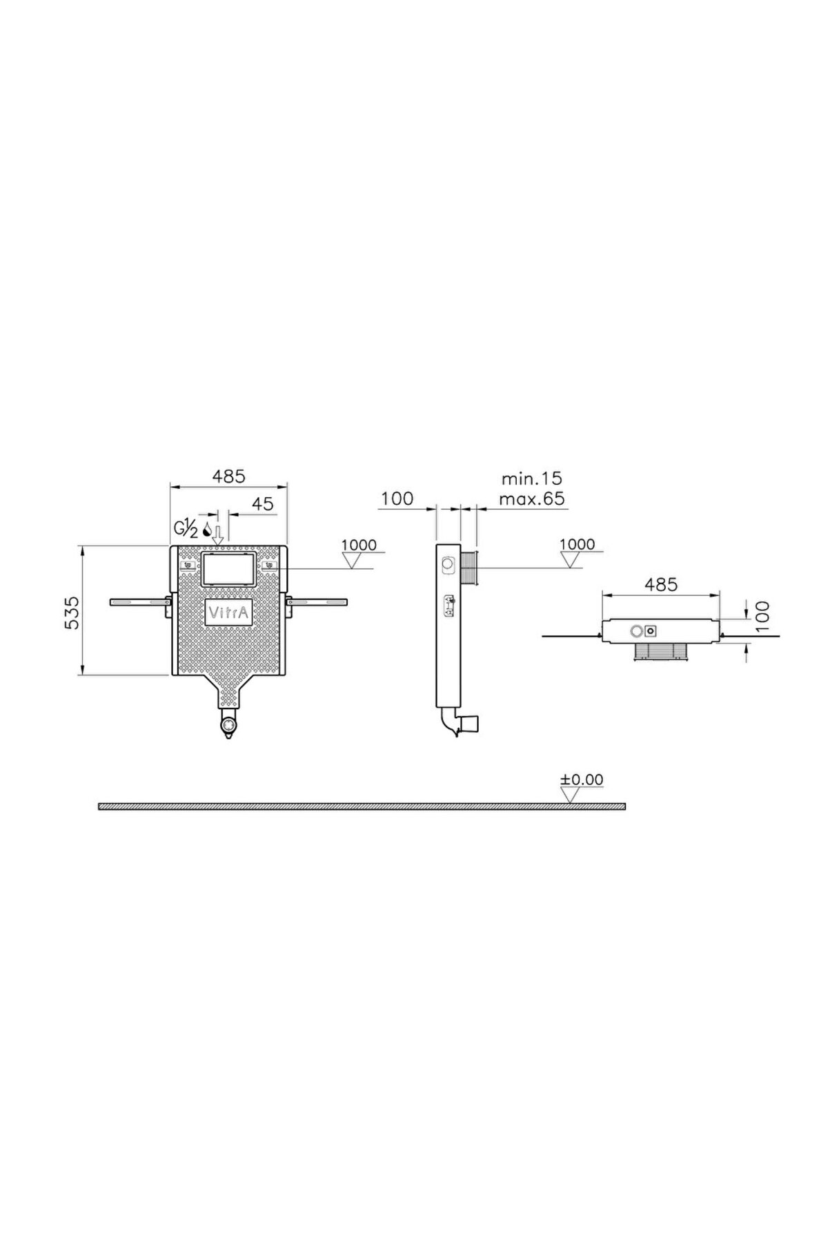 Vpro 765-1740-01 Gömme Rezervuar, Dtd Tek Ve Çocuk Klozetleri Için, 3/6 L