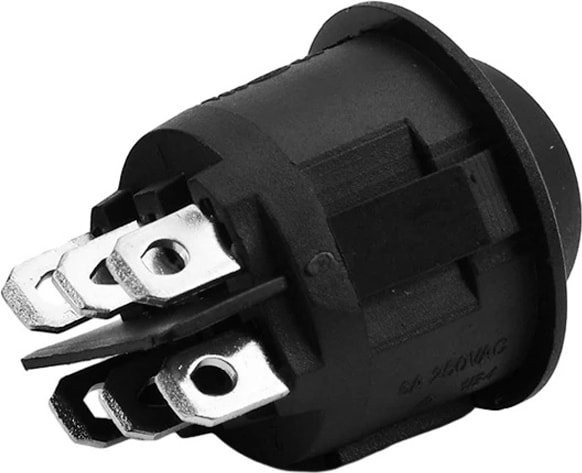 Yuvarlak Anahtar On-Off-On 6p Siyah (IC-134-6)