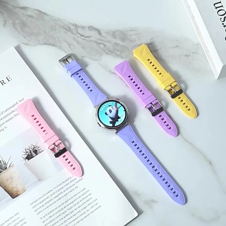 Huawei Watch Gt5 41mm Ile Uyumlu Prism Metal Tokalı Soft Yumuşak Silikon Kordon