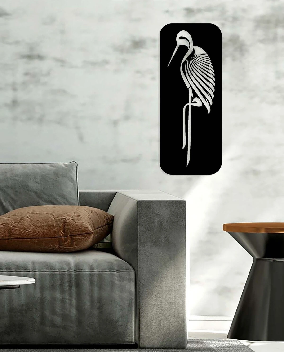 -Elif Mim Vav Harfi Islami Metal Tablo - Islami Ev Dekorasyonu - Dini Duvar Tabloları - 60 X 25 - Cm - Sıyah-Islm-131