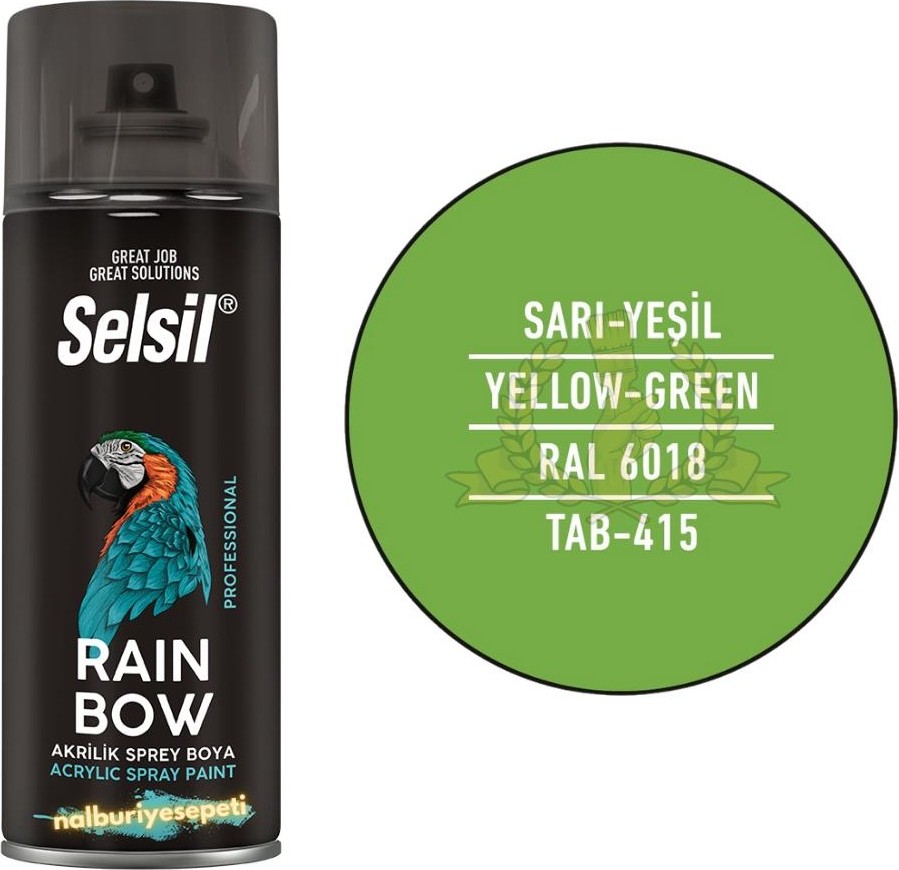 Rainbow Akrilik Sprey Boya Sarı-Yeşil 400 Ml. - Ral6018