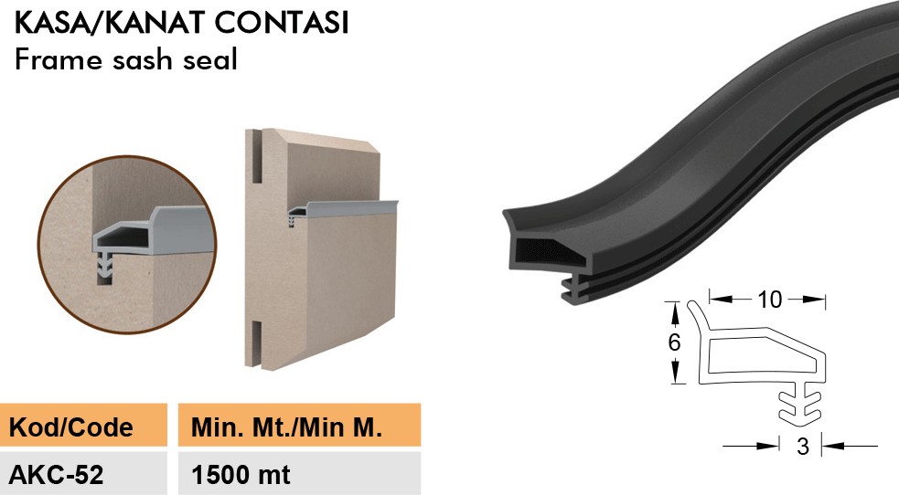 Yandan Tırnaklı Eğik Çatı Tipi 10 mm Ahşap Kapı Amerikan Panel Kapı Fitili 100 M Kahve Renk