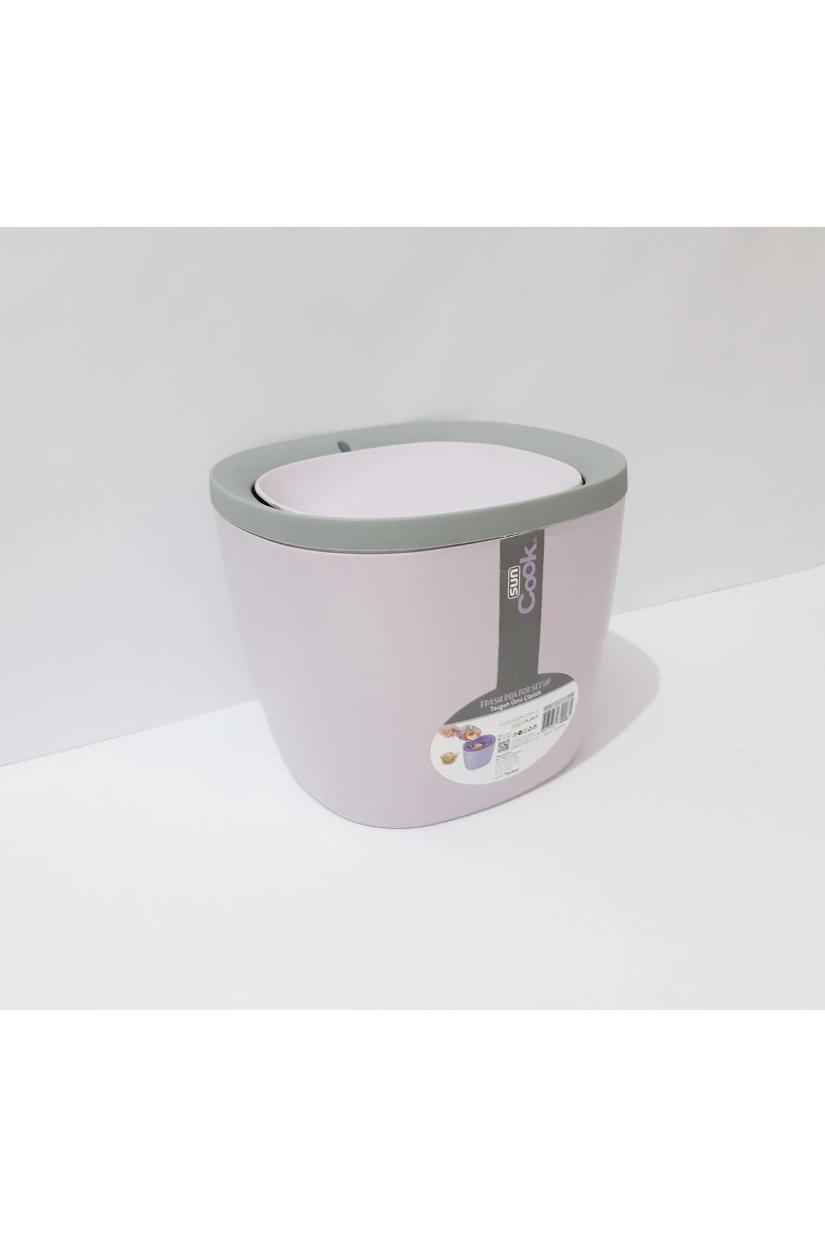 Çöp Kovası Tezgah Üstü Plastik Döner Kapaklı Mor Renk Mini Çöp Kova Ev Ofis İçin