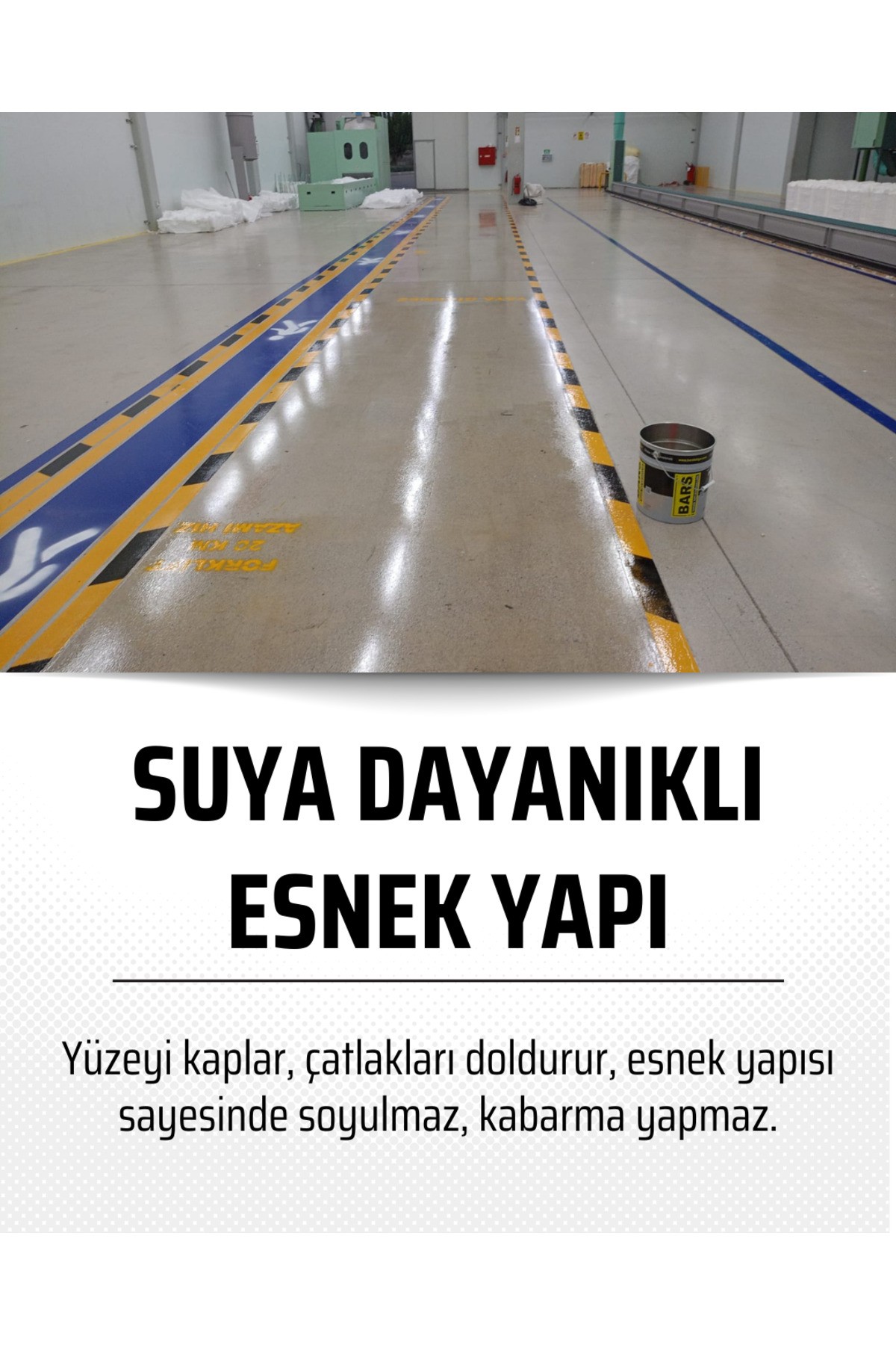 Zemin Boyası, Iç Dış Mekan Uygun, Yüksek Aşınma Direnci, Geniş Renk Seçeneği Renk: Beyaz