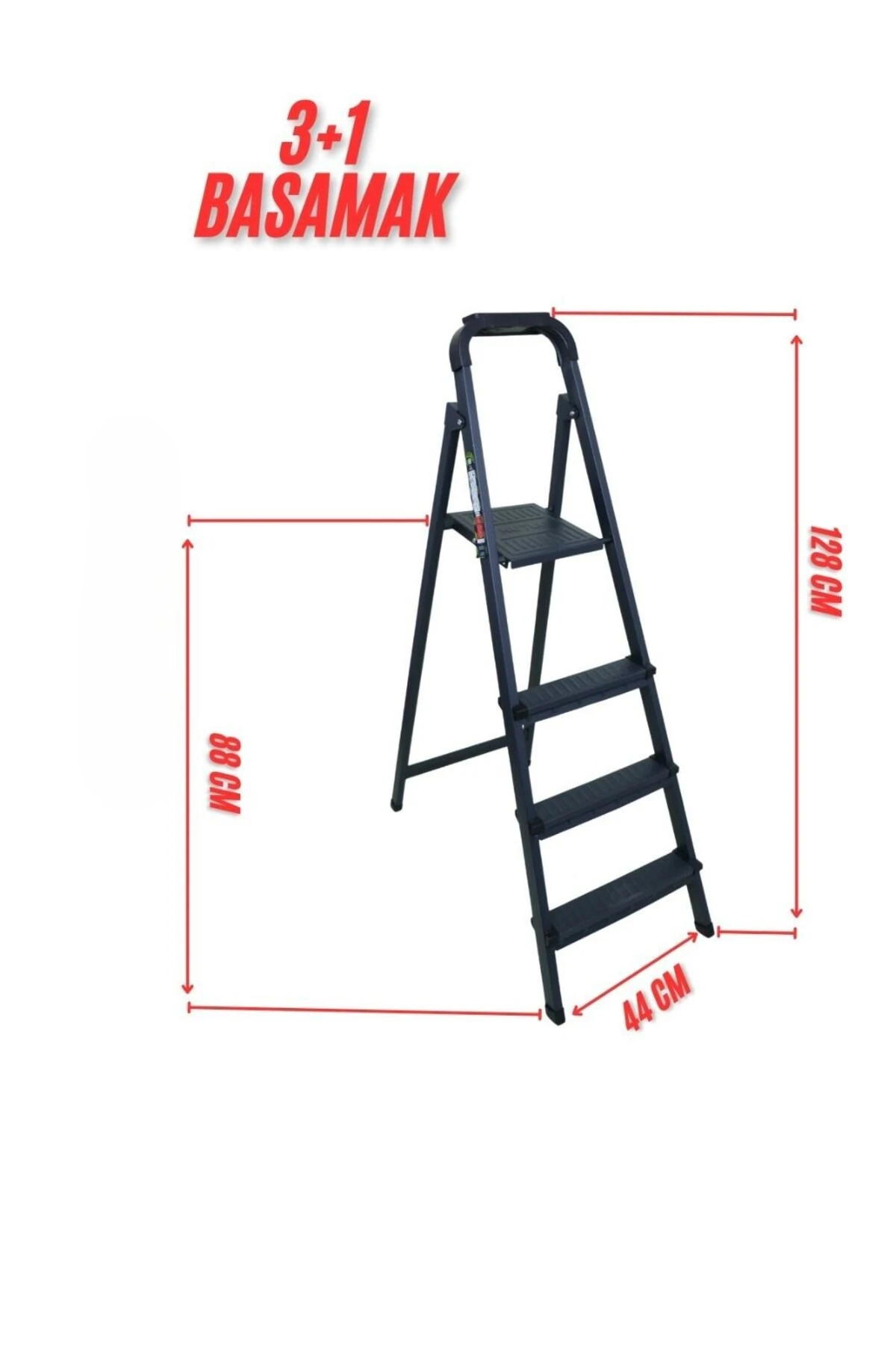 Hafif ve Dayanıklı 3+1 Katlanır Sac Merdiven – Evde Her İşe Koşar!
