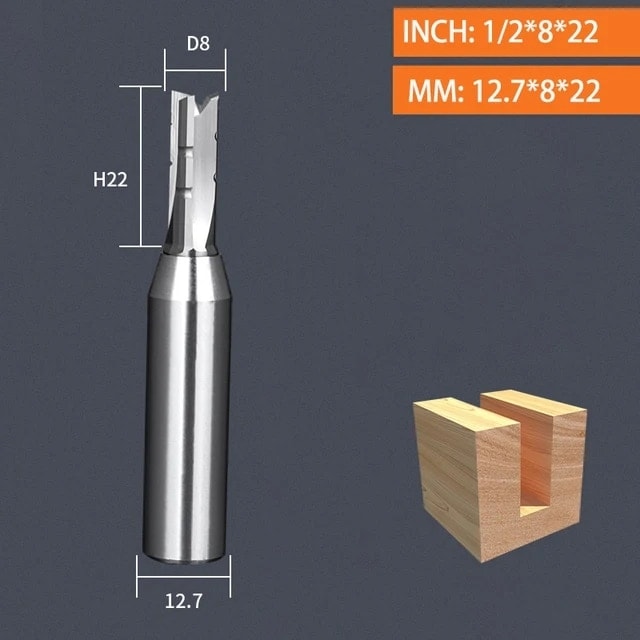 12.7X8X22 Vsharp 3 Flüt Tct Düz Kesme Ucu 12.7mm Hızlı Planya Kesme Karbür Alaşım Ağaç Işleme Yönlendirici Bit Ahşap Mdf Kontrplak (Yurt Dışından)