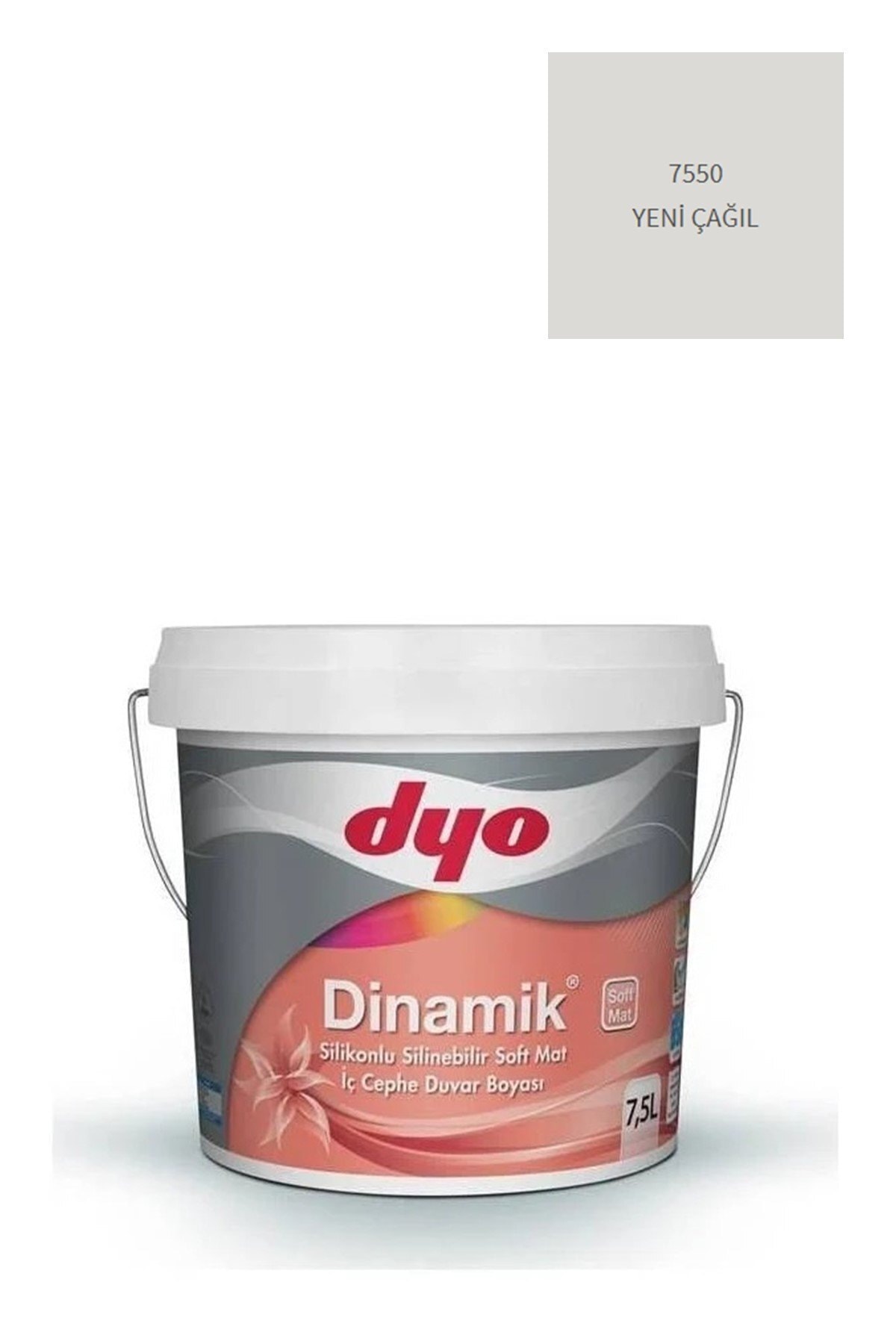 Dinamik Silikonlu Silinebilir Soft Mat Iç Cephe Duvar Boyası 7550 Yeni Çağıl 7,5 Lt
