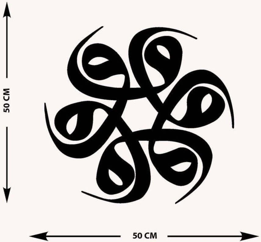 -Vav Harfi Islami Metal Tablo - Islami Ev Dekorasyonu - Dini Duvar Tabloları - 50 X 50 - Cm - Sıyah-Islm-076