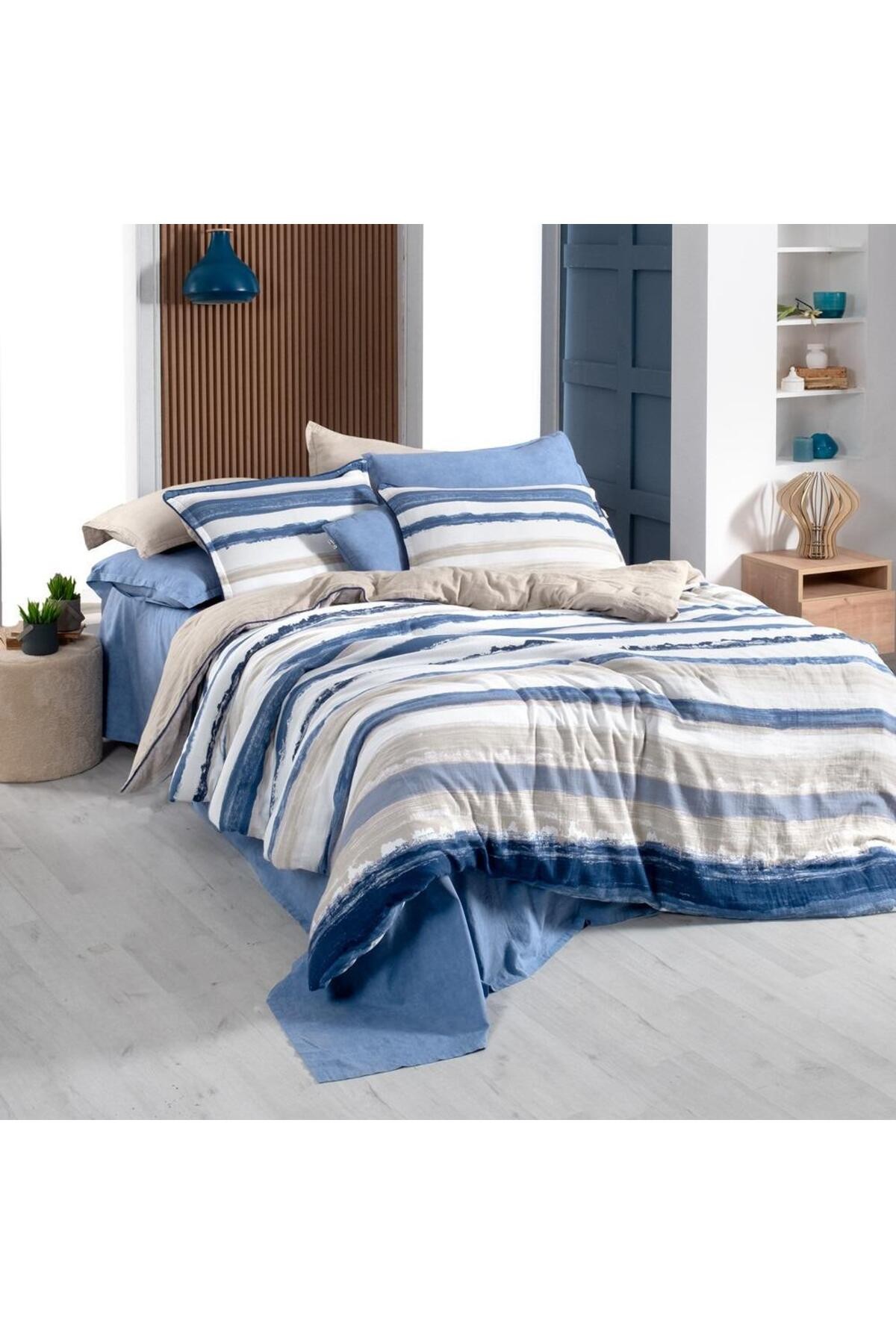Mundo Mavi Tek Kişilik %100 Pamuk Mood Comfort Yıkamalı Nevresim Takımı