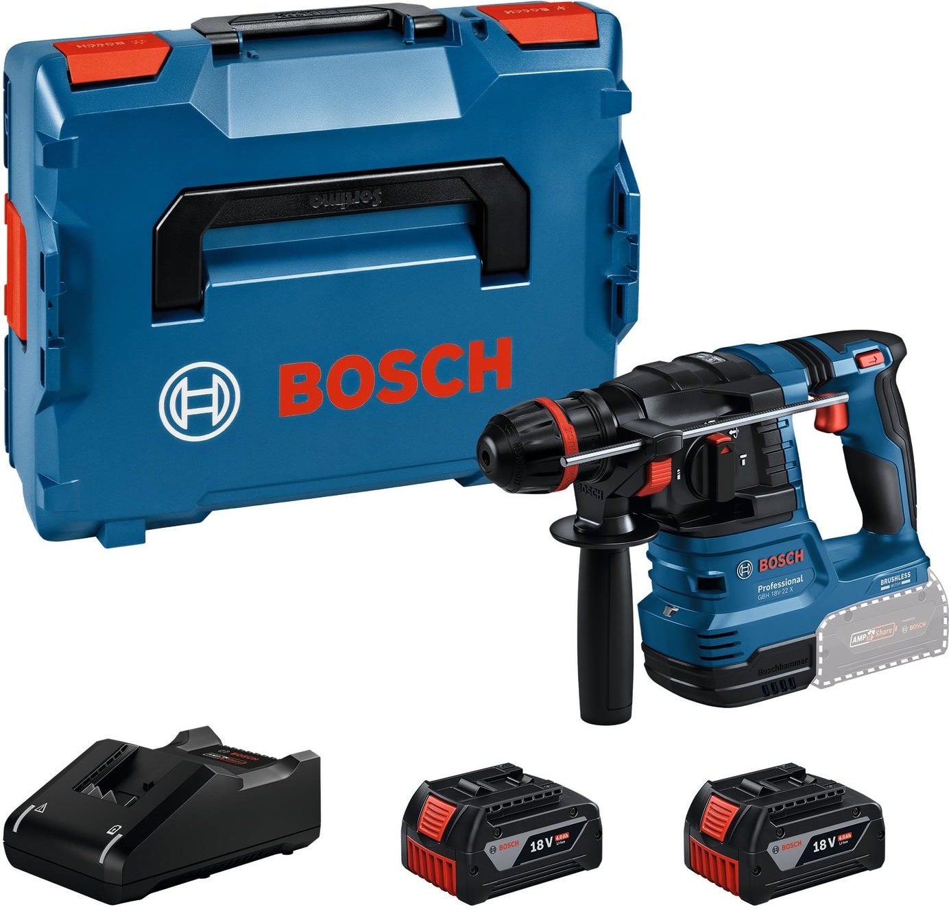 BOSCH Gbh 18V-22 x Akülü Kırıcı Delici 2X4.0AH
