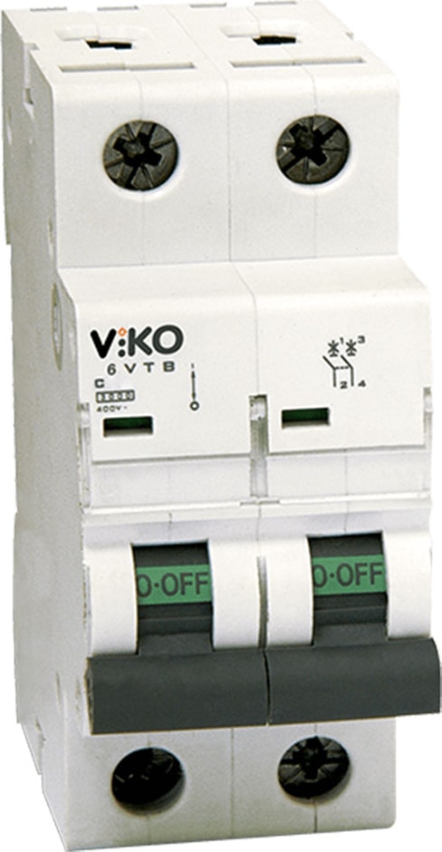 6VTB-2C20 Monofaze Nötr Kesmeli 2X20A C Tipi Otomatik Sigorta 6ka