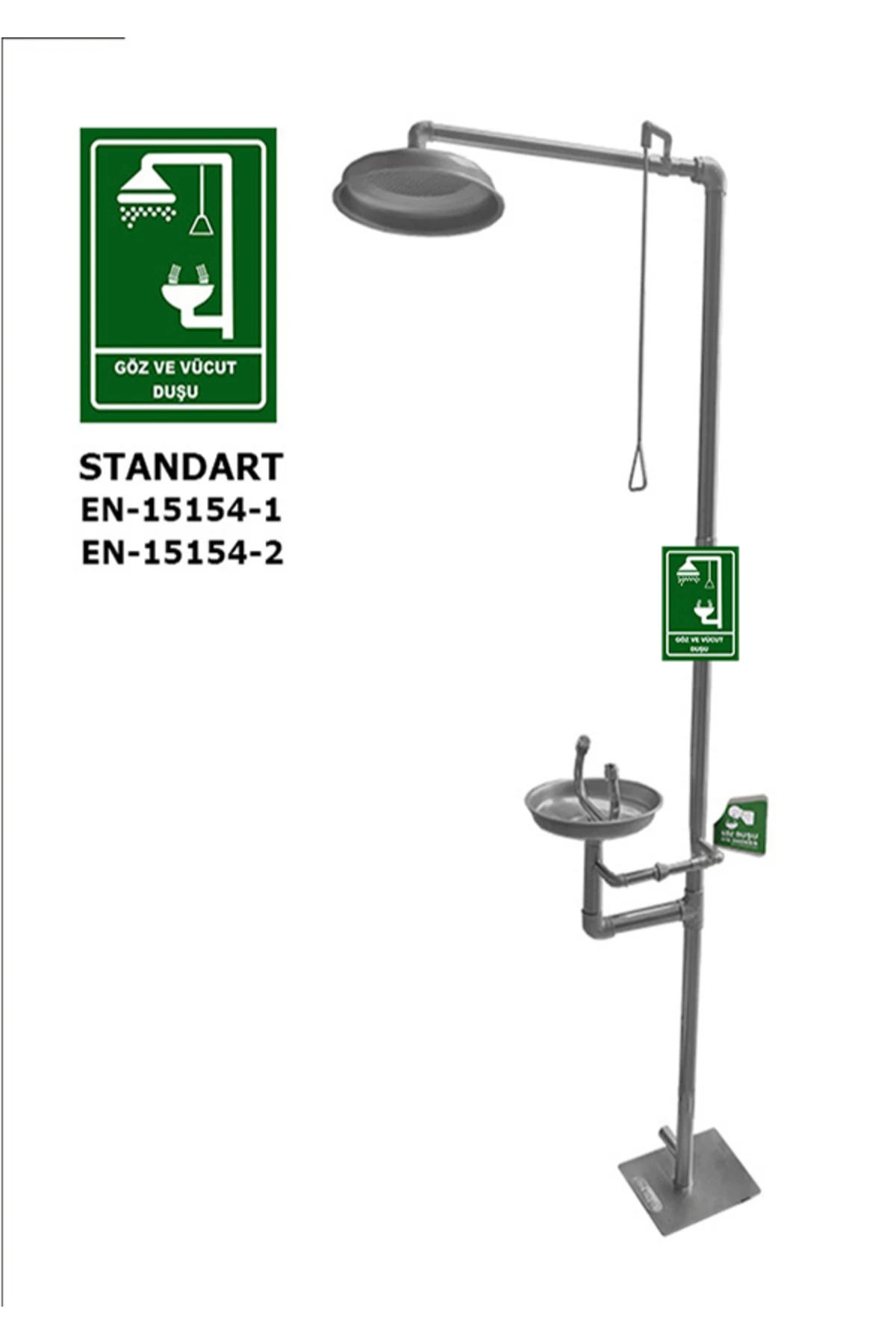 Ea 2032 Acil Boy Ve Göz Yıkama Duşu (PASLANMAZ)