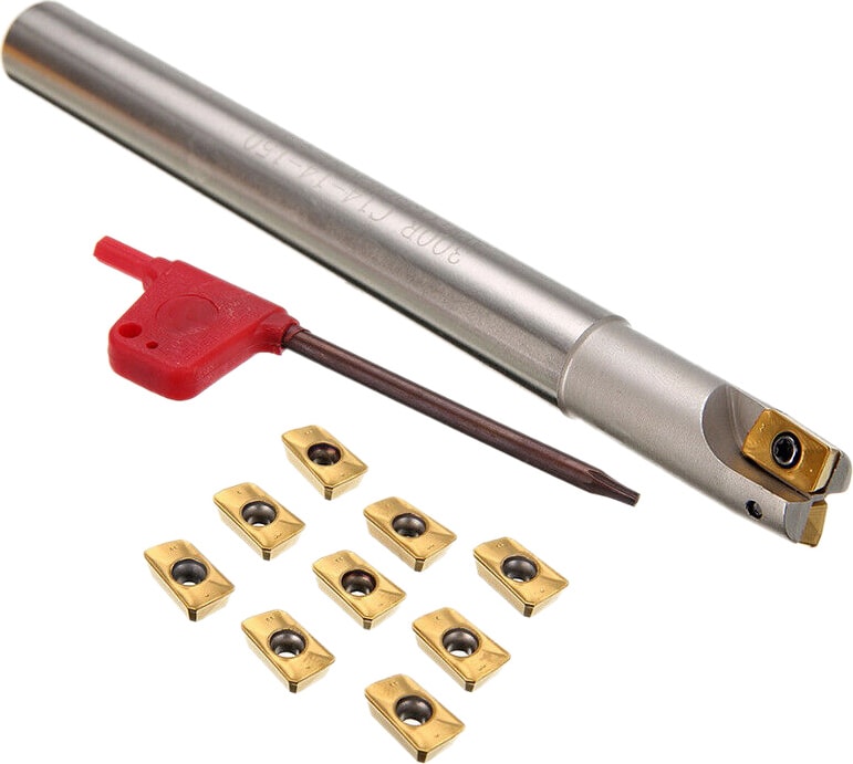 Bap 300R C14-14-130 Freze Takım Tutucu 12X130 mm + 10 Adet APMT1135PDER Uçlar + Cnc Freze Makinesi Için Anahtar (Yurt Dışından)