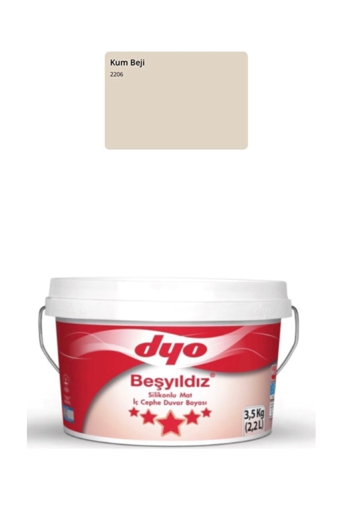 Beşyıldız Silikonlu Mat Iç Cephe Duvar Boyası Kum Beji 3,5 Kg